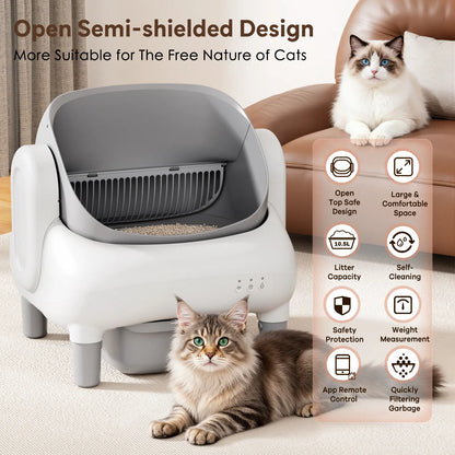 FUMOI Automatic Self-Cleaning Litter Box for Multi-Cat Homes