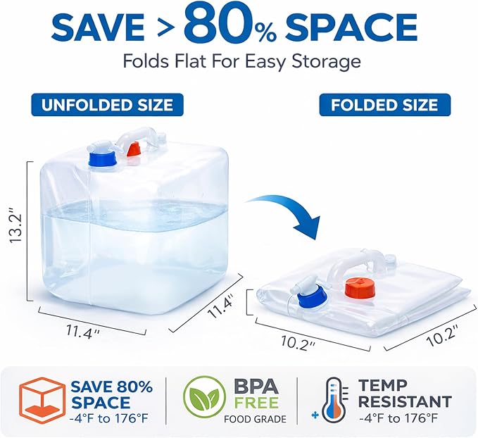 Portable 5.3-Gallon Collapsible Water Container