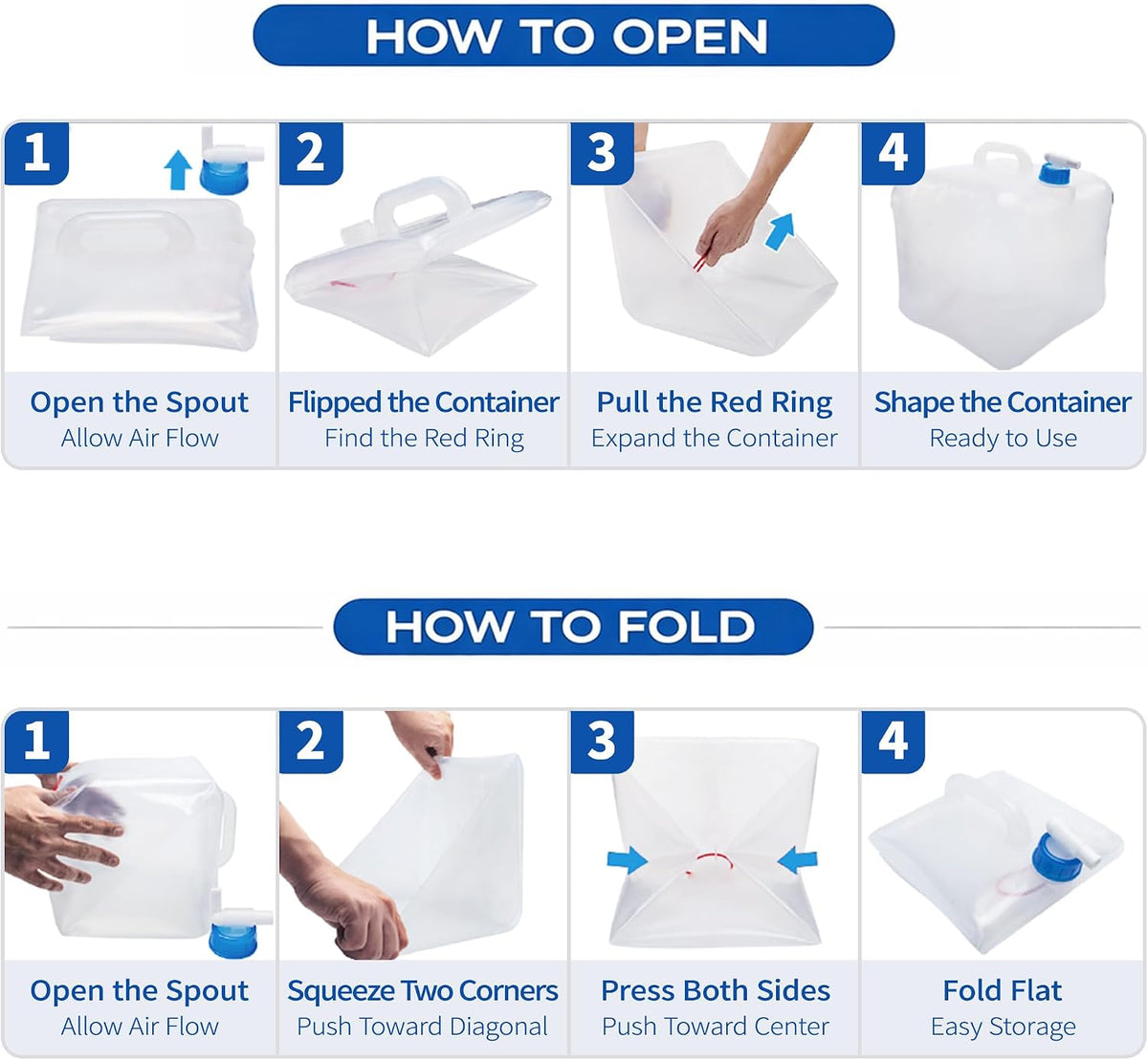 Portable 5.3-Gallon Collapsible Water Container