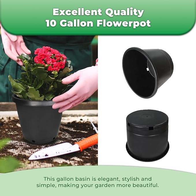 10-Pack 5-Gallon Nursery Pots with Drainage