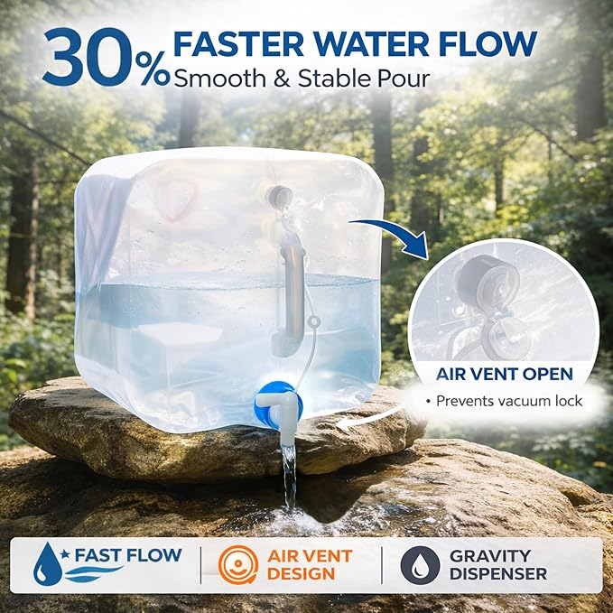 Portable 5.3-Gallon Collapsible Water Container