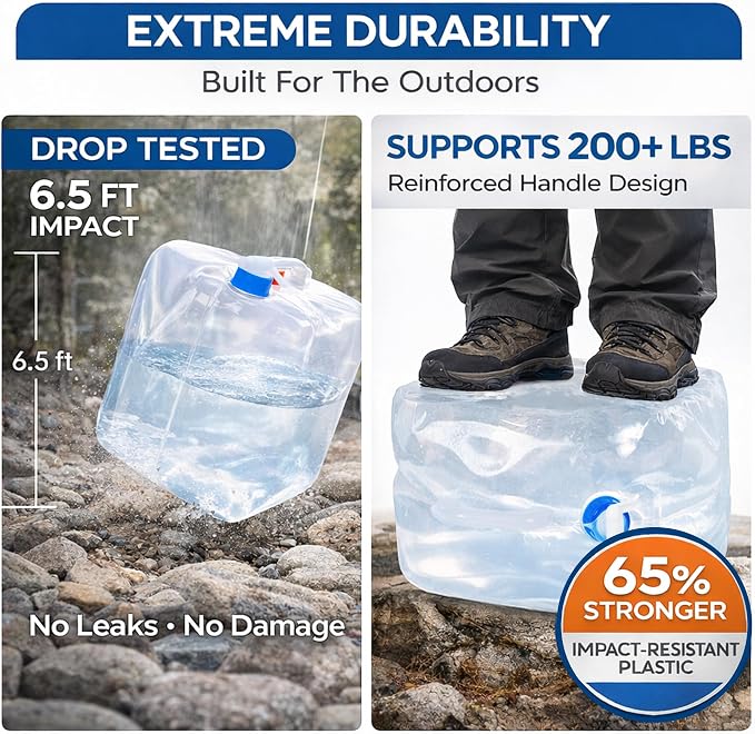 Portable 5.3-Gallon Collapsible Water Container