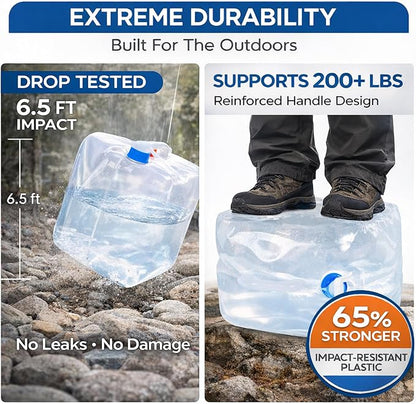 Portable 5.3-Gallon Collapsible Water Container