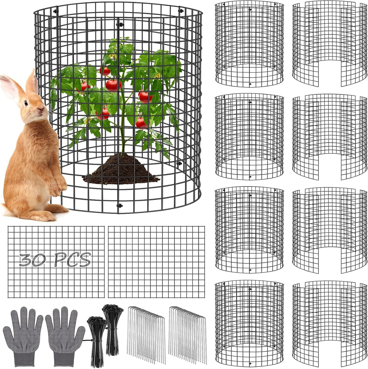 30-Pack Garden Plant Protectors – Keep Animals Out