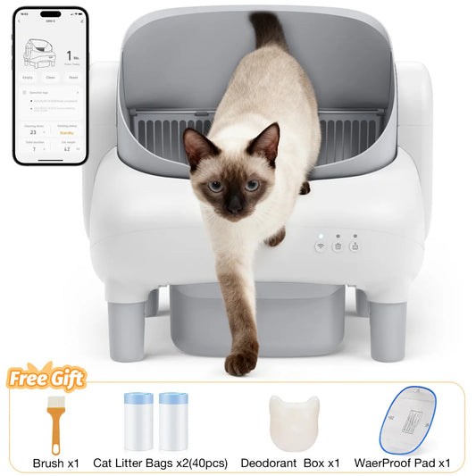 FUMOI Automatic Self-Cleaning Litter Box for Multi-Cat Homes